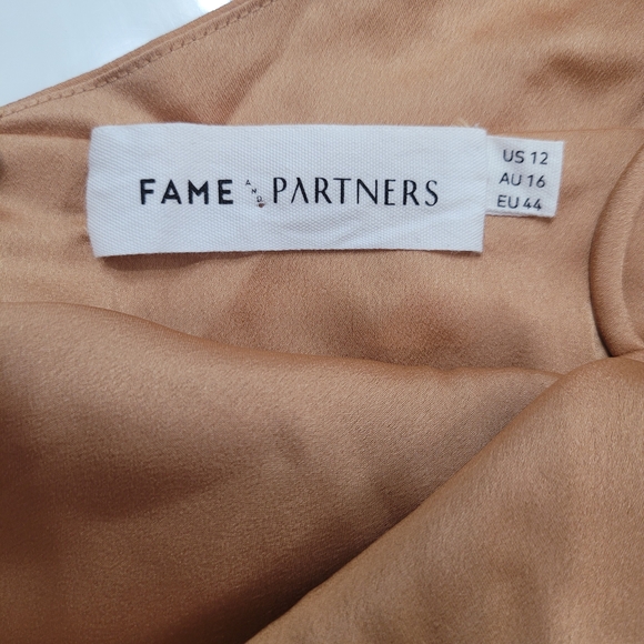 Free People Fame & Partners Gold Rosabel Maxi Dress Size 12 - Picture 14 of 16